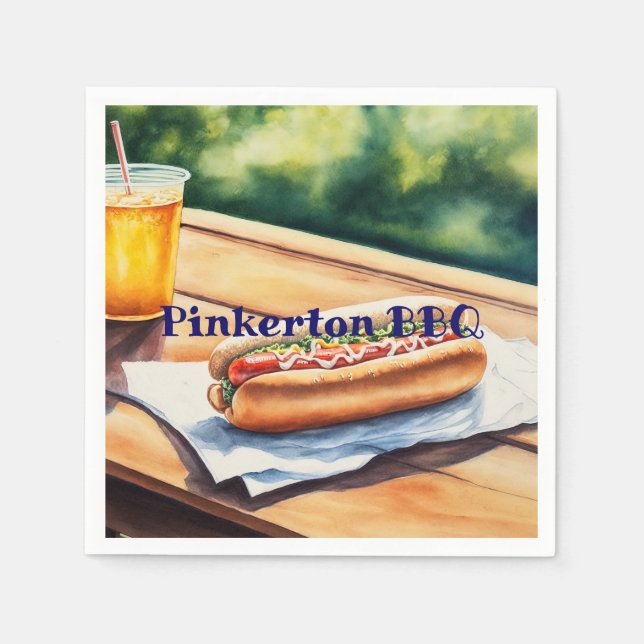 Hot Dog Personalized Napkins (Front)