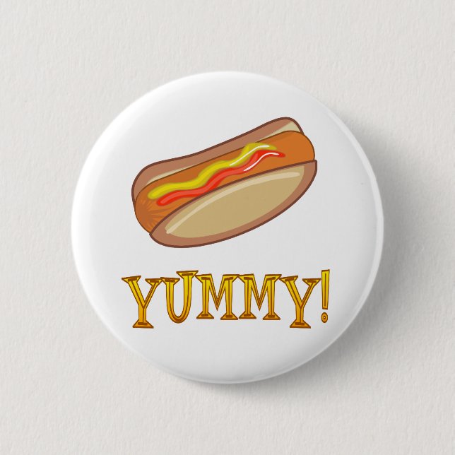Hot Dog Pinback Button (Front)