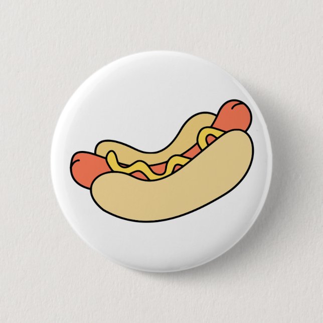 Hot Dog Pinback Button (Front)