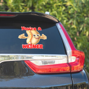 Hot Dog Pun You're A Weiner    Sticker