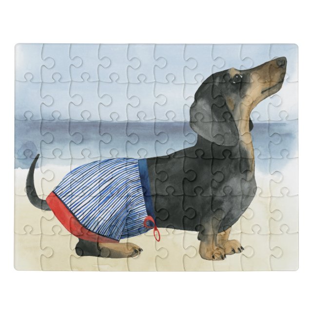 Hot Dog | Puppy In Swimming Trunks Jigsaw Puzzle (Puzzle Horizontal)