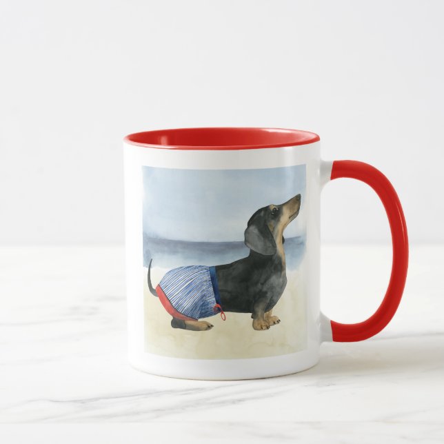 Hot Dog | Puppy In Swimming Trunks Mug (Right)