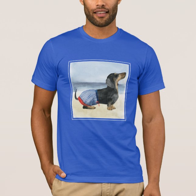 Hot Dog | Puppy In Swimming Trunks T-Shirt (Front)