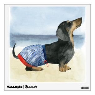 Hot Dog   Puppy In Swimming Trunks Wall Decal