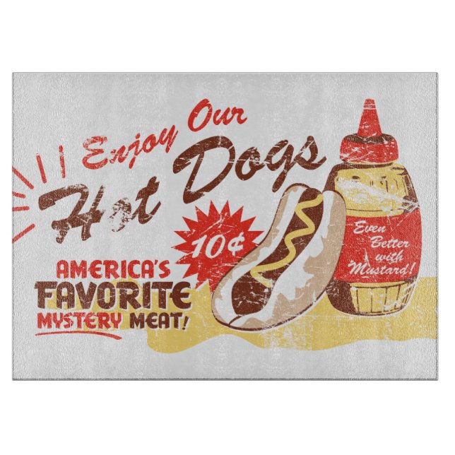 Hot Dog Retro Cutting Board (Front)