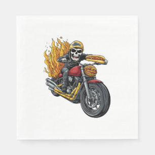 Hot Dog Rider – Funny Biker Skull Napkins