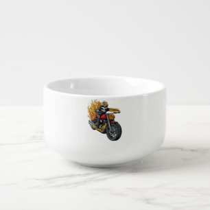 Hot Dog Rider � Funny Biker Skull Soup Mug