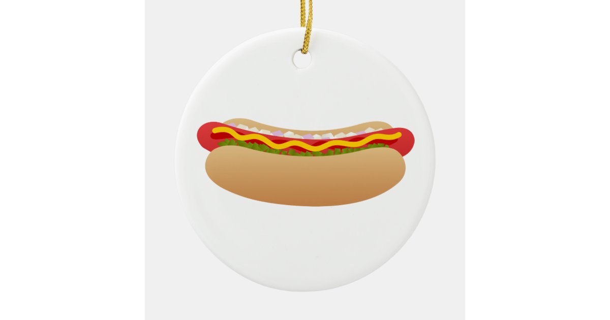 Hot Dog Round Ornament Zazzle