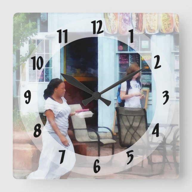 Hot Dog Shop Fells Point Square Wall Clock (Front)