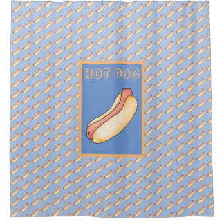 Hot dog shower curtain