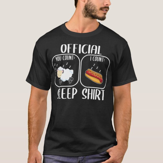 Hot Dog Sleep Shirt Count Sheep (Front)