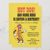 Hot Dog Someone Having A Birthday BBQ Invitation (Front/Back)