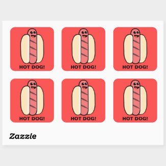 Hot Dog Square Sticker
