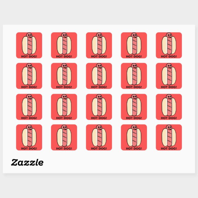 Hot Dog Square Sticker (Sheet)