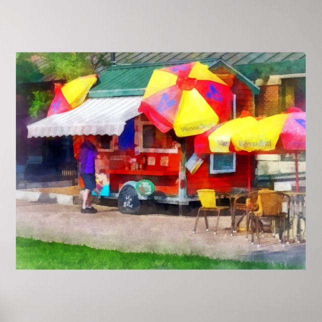 Hot Dog Stand in Mall Poster (Front)