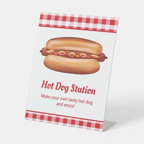 Hot Dog Station Hot Dog Bar Make Your Own Hot Dog Pedestal Sign
