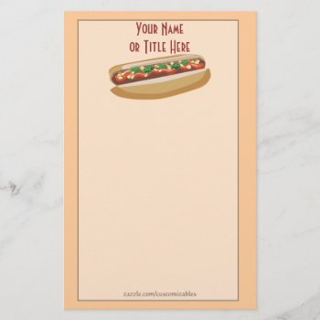 Hot Dog Stationery by Customizables at Zazzle
