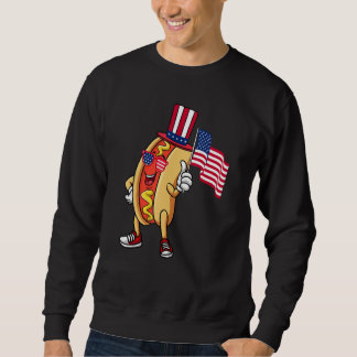 Hot Dog Sunglasses American Flag USA 4th Of July Sweatshirt