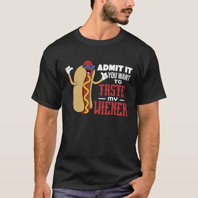 hot dog text  dad joke  pun  adult joke T-Shirt (Front)