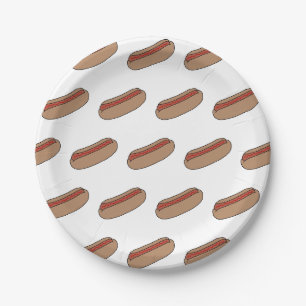 Hot Dog Themed Summer Barbecue Paper Plates