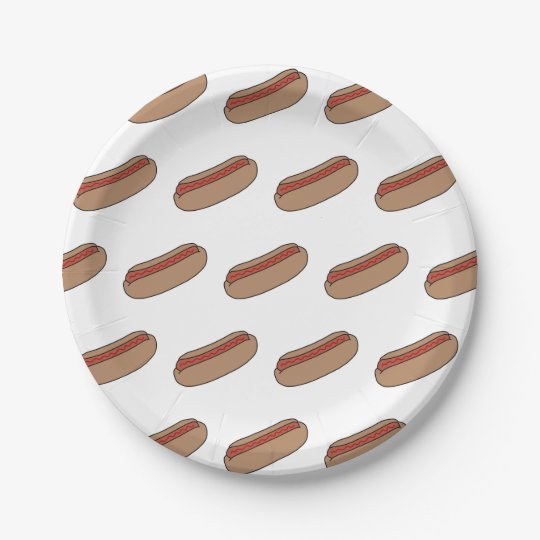 Hot Dog Themed Summer Barbecue Paper Plates | Zazzle.com