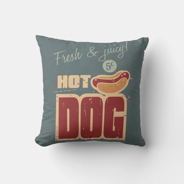 Hot Dog Throw Pillow (Front)