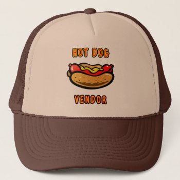 Hot Dog Vendor Employee Print Trucker Hat by MiniBrothers at Zazzle