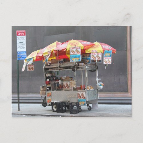 Hot Dog Vendor Postcard