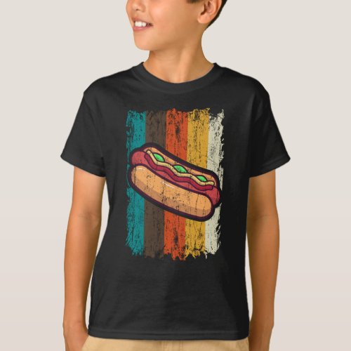 HOT DOG VINTAGE Hot Dog Eating Contest Hot Dog T_Shirt