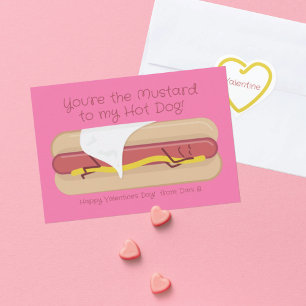 Hot Dog w/Mustard Kids School Valentine's Day Card