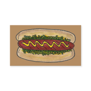 Hot Dog w/ Mustard Relish Food Chef Restaurant Business Card