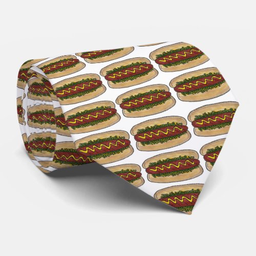 Hot Dog w Relish and Mustard Foodie Hot Dogs Tie