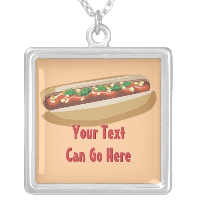 Hot Dog with Everything Necklace (Front)