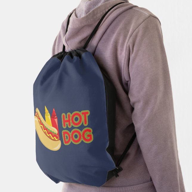 Hot Dog with Ketchup and Mustard Drawstring Bag (Insitu)