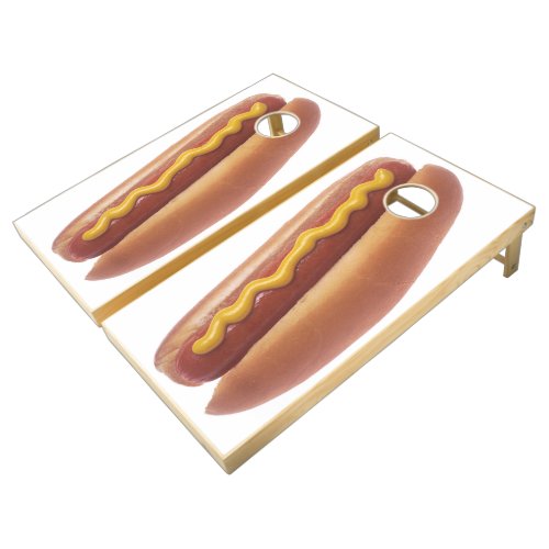 Hot Dog with Mustard Cornhole Set