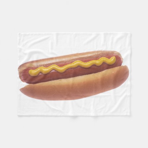 Hot Dog with Mustard Fleece Blanket