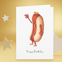 Hot Dog with Mustard Happy Birthday Personalized