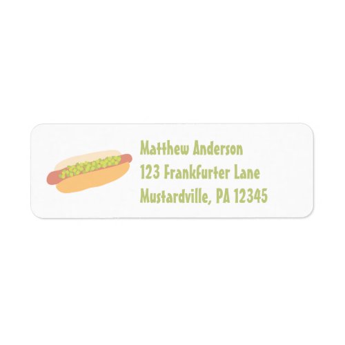 Hot Dog with Relish Personalized Return Address Label