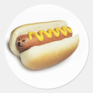Hot Doge Meme Classic Round Sticker