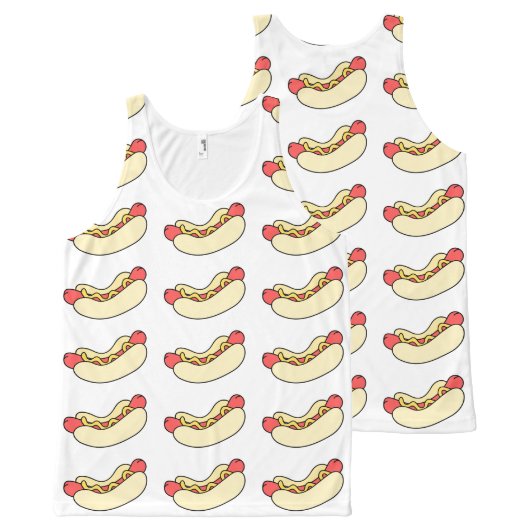 Hot Dogs All Over Tank Top (Front and Back)