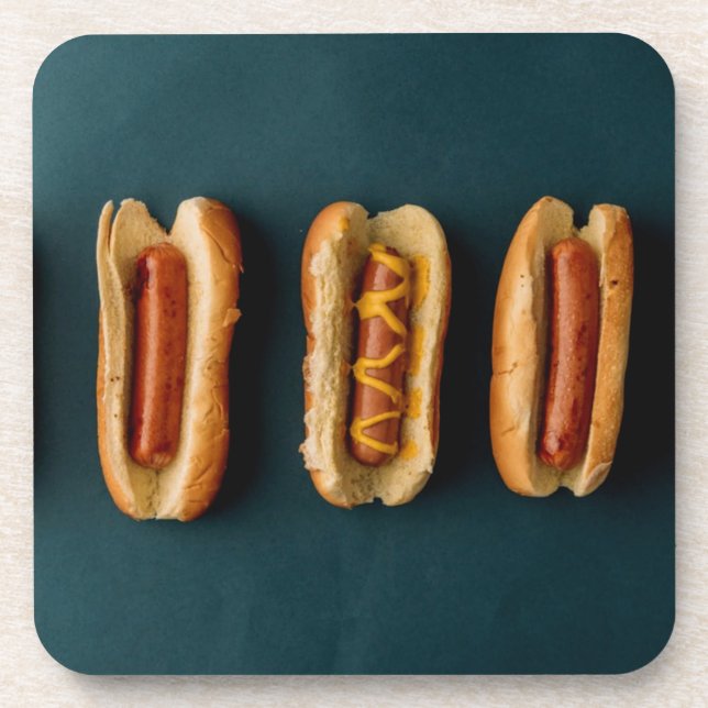 Hot Dogs and Buns Beverage Coaster (Front)