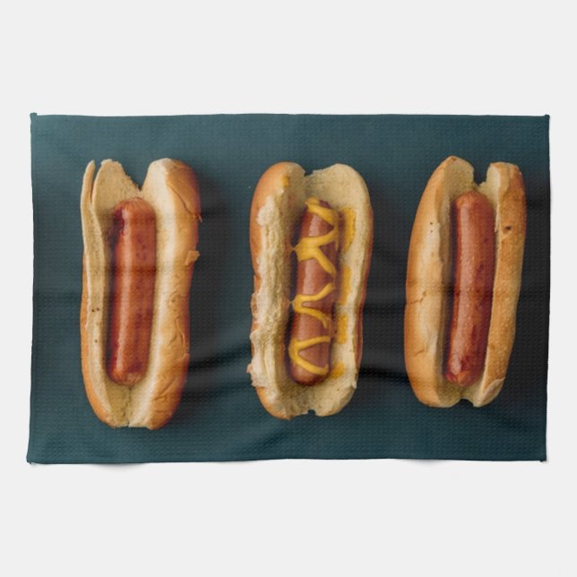 Hot Dogs and Buns Kitchen Towel (Horizontal)