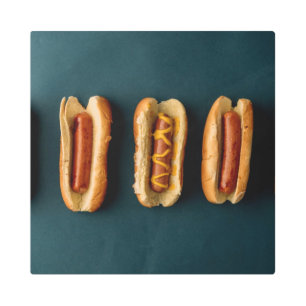 Hot Dogs and Buns Metal Print