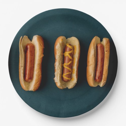 Hot Dogs and Buns Paper Plates