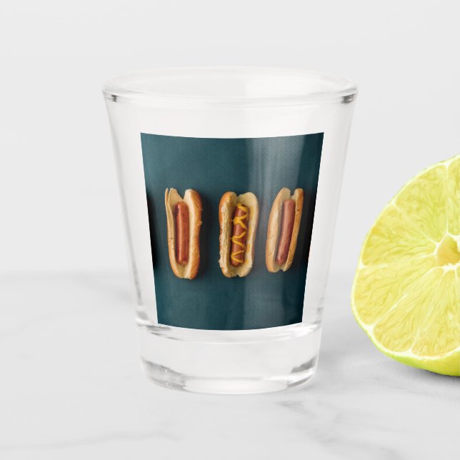 Hot Dogs and Buns Shot Glass (Front)