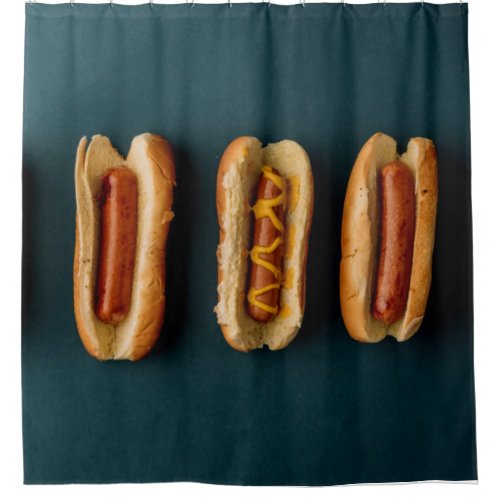 Hot Dogs and Buns Shower Curtain
