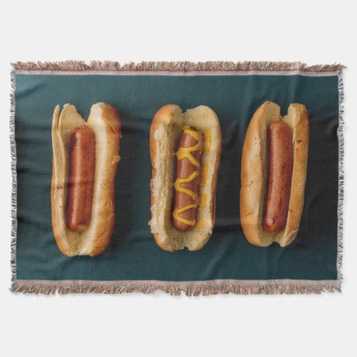 Hot Dogs and Buns Throw Blanket