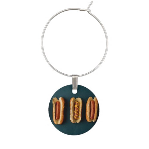 Hot Dogs and Buns Wine Charm