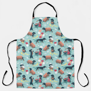Hot dogs and lemonade summer dachshund dog apron