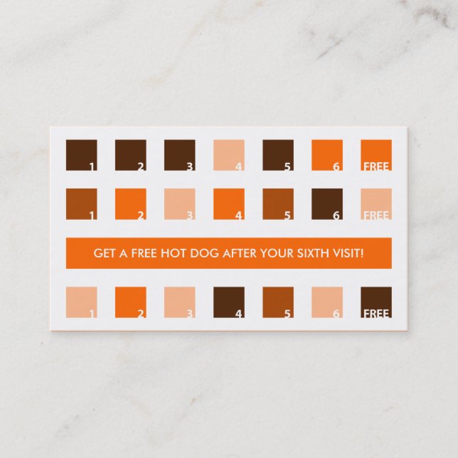 HOT DOGS customer appreciation (mod squares) Loyalty Card (Front)